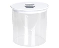 Excelsa ermetiko Bocal 2Â litres, Plastique, Transparent/Blanc/Gris, 13.7Â x 13.7Â x 15Â cm