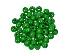 Efco Perle en Bois de 6 mm de Couleur Verte avec Trou de 110 piÃ¨ces [Jouet]