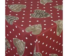 Venilia OV Coeur Ardoise Rouge Linge de Table Nappe Anti Tache, ImpermÃ©able, Coton, ovales, 160 x 240 cm, 55127
