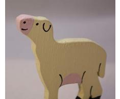 Les Jouets du Queyras - Santon de Noël en bois pour crèche - Agneau