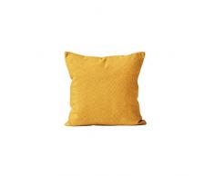 Soleil docre Paon Coussin, Polyester, Jaune, 40 x 40 cm
