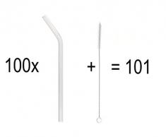 KOCH Paille en verre, courbée, standard, avec pinceau, PAQUET VALEUR (100)