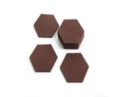 1buy3 Lot de 8 Dessous de Verre hexagonaux en Feutre Marron Ãpaisseur 5 mm