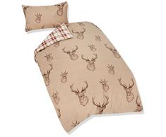 Catalina Ensembles Lansfield Stag Personne Parure Housse de Couette Coton Rouge sur Une Place