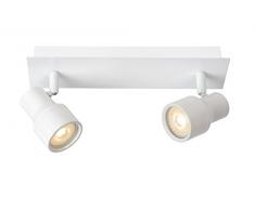 Lucide SIRENE-LED - Spot Plafond - Ã 10 cm - LED Dim. - GU10 - 2x4,5W 3000K - IP44 - Blanc