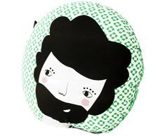 Paparajote Factory 181712 Coussin Motif Sebastian Folk Coton/Polyester Jade Vert 40 x 40 x 14 cm