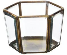 Moycor 7590122.0 biseau â Vase Bougeoir Hexagonal, 11 x 9.5 x 8 cm