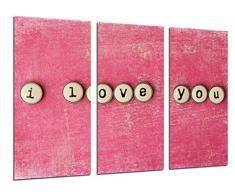 Tableau Moderne Photographique, Impression sur bois, Je taime, Message damour, Peinture Vintage, 97 x 62 cm, ref. 26512