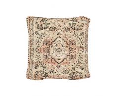 Belssia Coussin médaillon, Coton, Jaune, 45 x 45 x 11 cm