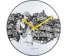 NeXtime 8192 Horloge Murale, Verre, Whitee, 40 cm