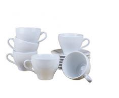 Porcelaine Granvogl Ensemble de Tasses, Porcelaine, Blanc, 8,5Â x 8,5Â x 8Â cm, 18Â unitÃ©s de