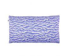 Maison Martin Morel 0660042082374 Coussin Rectangulaire Wave Verso Coton Bleu/Orange 8 x 30 cm