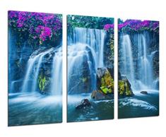 Tableau Moderne Photographique, Impression sur bois, Paysage Cascade Rio Atardecer, 97 x 62 cm, ref. 26296