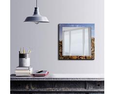 Bonamaison Décoration Murale Impression sur Miroir Encadré sur Toile, Dimensions: 50 x 50 Cm - Conçu et fabriqué en Turquie