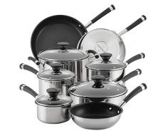 Circulon Acclaim Ensemble de Vaisselle de Cuisine anodisée antiadhésive, Acier Inoxydable, Noir, 13 Piece