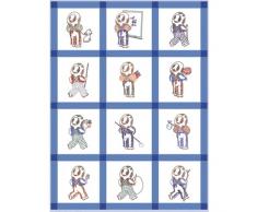 Fairway Parcours Poly Coton estampillÃ© Lit BÃ©bÃ© Blocs 9Â x 9Â 12/pkg-Straw Bonnet pour garÃ§on