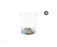 Excelsa Floral Lot de 6 verres à eau en verre