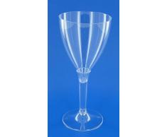 Plastella 052110CR Verre à Pied, PS, Cristal, 7 x 7 x 15,5 cm