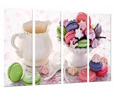 Tableau Moderne Photographique, Impression sur bois, Décoration de Teteria, Cafeteria, Pâtisserie, Macarons, 131 x 62 cm, ref. 26864