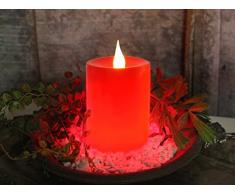 Star Bougie LED en Cire vÃ©ritable avec minuterie intÃ©grÃ©e Fonctionnement Ã Piles Rouge 12Â xÂ 8Â cm