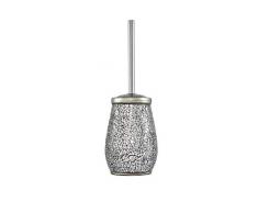 Deblanch Brosse WC, Céramique/Verre, Gris/Chrome, 12.5 x 12.5 x 18.5 cm