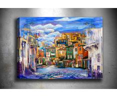 Bonamaison Peinture sur toile, multicolore, 70 x 100 cm - ConÃ§u et fabriquÃ© en Turquie