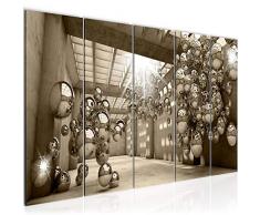 Tableau decoration murale 3D Boules 150 x 60 cm - XXL Impression sur Toile Salon Appartment 5 Parties - prÃªt Ã accrocher - 506356b