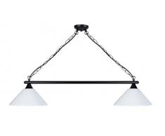 Tosel 20994 Lustre Billard 2 Lumière, Acier, E27, 40 W, Gris, 70 x 60 cm