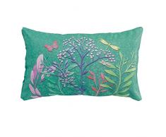 douceur dinterieur Fresh Flower Coussin Passepoil, Multicolore, 30 x 50 CM