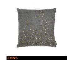 ZONS Coussin cloutÃ© Motif Nuage Or 45x45cm + Rembourrage 480g Coussin Voiture Coussin canapÃ© Oreiller (Gris foncÃ©)