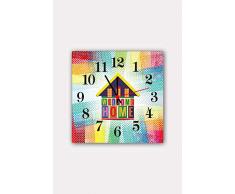 Bonamaison Horloge Murale en MDF, Multicolore, 30 x 30 cm