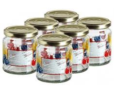 Summer Marmelade 927240 Bocal à Conserves Décoré 30 cl Verre Transparent 6 Pièces