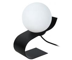 Tosel 60456 Lampe de Table Snake Acier/Abat-Jour Coton 60 W E14 Noir