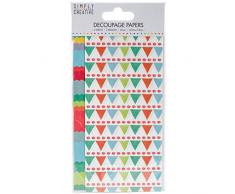 Trimcraft Papier pour dÃ©coupage Motif Simplement Creative 18,8Â cm x 35Â cm Bright Guirlande, Acrylique, Multicolore, Set de 4Â piÃ¨ces