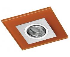 CristalRecord Class - Spot encastrable, aluminium, basculant 30, verre décoratif orange