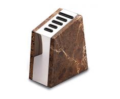Rockingham Forge HX-05BR Bloc Vide inclinÃ© en marbre 5 Couteaux Marron