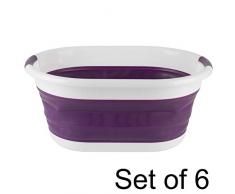 Beldray COMBO-5720 Panier Ã Linge Ovale Pliable Violet 27 l
