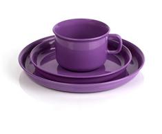 Kimmel 21-000-2009-5 Ensemble de Tasse, Soucoupe et Assiette Plastique Violet