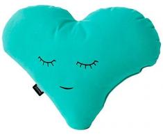 Paparajote Factory 181001 Coussin Motif Coeur Coton/Polyester Jade Vert 50 x 37 x 14 cm