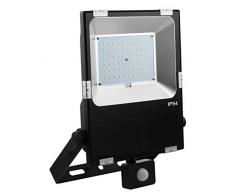 MACADAM - Projecteur LED avec DÃ©tecteur, 5500 lm, 50 W, 4000 K, 35000 h, >70 CRI, 110Â° Angle Faisceau