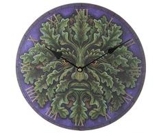 Puckator Horloge Murale MDF CKP98 Design lesprit de la forêt par Lisa Parker, Bleu/Orange/Jaune