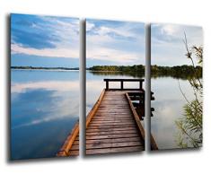 Tableau Moderne Photographique, Impression sur bois, Lac de Groningue, coucher de soleil, 97 x 62 cm, ref. 26202