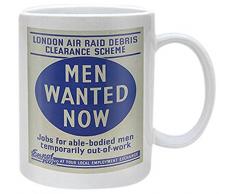 Empire Poster IWM - Men Wanted Now - Taille (cm) env. Diamètre: 8,5 H9,5 - Licence Tasse - Description : - Tasse en céramique imprimée blanche, contenance 320 ml, sous licence officielle, passe au lave-vaisselle et au micro-ondes.
