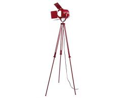 Tosel 50334 Lampadaire Abbas Acier 100 W E27 Rouge