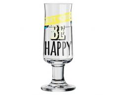 RITZENHOFF Verre à Liqueur, Cristal, Cristal, Schwarz/Gelb/Petrol, 3.8 x 3.8 x 11.1 cm