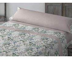 MI CASA JGO.SABANAS RIN Beige Lot de 3 draps en Coton, 50% Polyester, lit de 105 cm