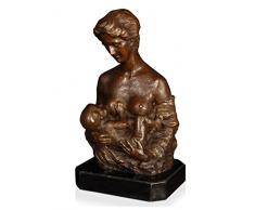 Arte Dal Mondo SM632 MaternitÃ© Statue Sculpture Moderne en Bronze avec Base en marbre, 35 x 19,5 x 16 cm