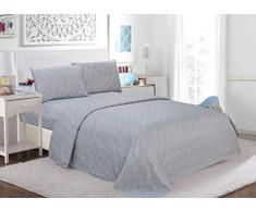 Kensie Reva Lot de 4 draps, Gris, King