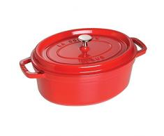 STAUB 1101725 Cocotte ovale, Fer forgé, cerise, 8.5-quart