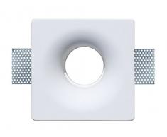 Onlineplaster 806CLED Spot de plafond à encastrer rond, Plâtre, 6 W, Blanc Naturel, 12 x 12 cm